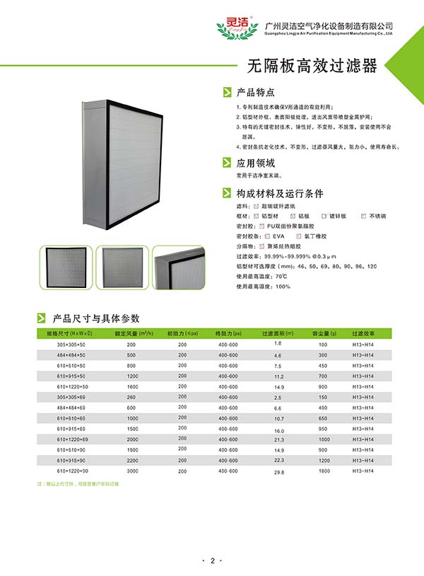 萬(wàn)級(jí)/百級(jí)/千級(jí)潔凈棚高效過濾器 萬(wàn)級(jí)/百級(jí)/千級(jí)潔凈棚高效過濾器